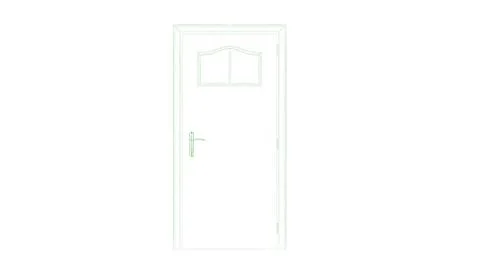 3d rendering of a blueprint door isolated on white Stockillustratie