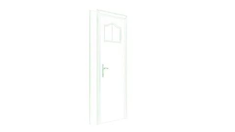 3d rendering of a blueprint door isolated on white Stockillustratie