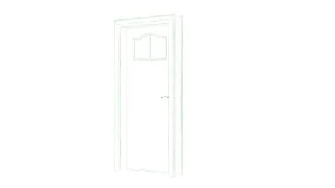 3d rendering of a blueprint door isolated on white Stock Illustration
