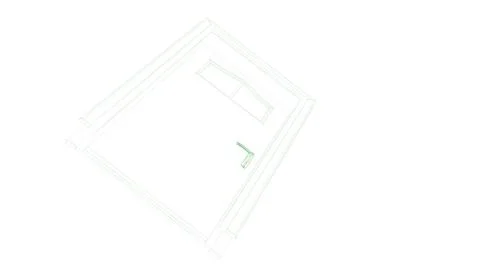 3d rendering of a blueprint door isolated on white Stockillustratie