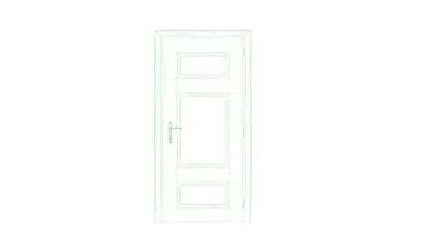 3d rendering of a blueprint door isolated on white Stockillustratie