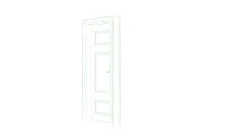 3d rendering of a blueprint door isolated on white Stockillustratie