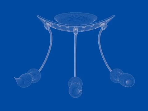 3d rendering of a blueprint lamp light holder isolate on a blue background Stock Illustration