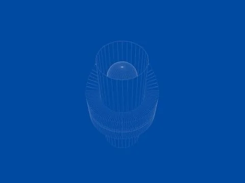 3d rendering of a blueprint lamp light holder isolate on a blue background Stock Illustration