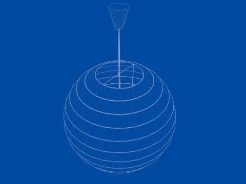 3d rendering of a blueprint lamp light holder isolate on a blue background Stock Illustration