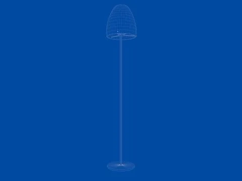 3d rendering of a blueprint lamp light holder isolate on a blue background Stock Illustration