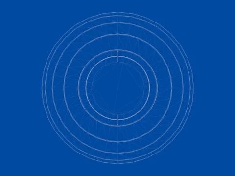 3d rendering of a blueprint lamp light holder isolate on a blue background Stock Illustration