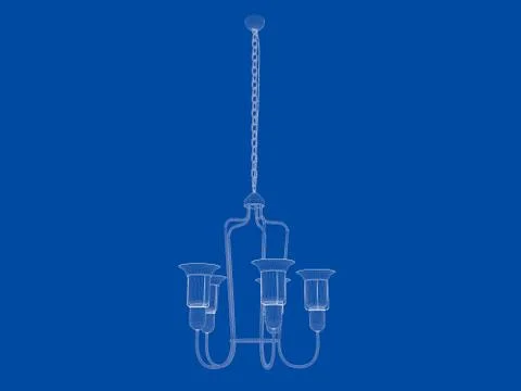 3d rendering of a blueprint lamp light holder isolate on a blue background Stock Illustration