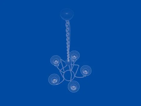 3d rendering of a blueprint lamp light holder isolate on a blue background Stock Illustration