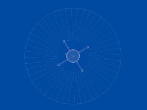 3d rendering of a blueprint lamp light holder isolate on a blue background Stock Illustration