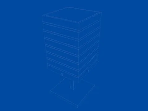 3d rendering of a blueprint lamp light holder isolate on a blue background Stock Illustration