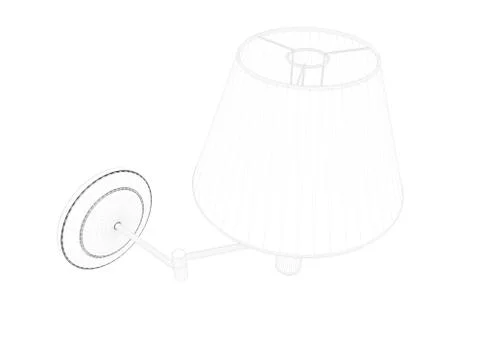 3d rendering of a blueprint lamp light holder isolate on a white background Stock Illustration