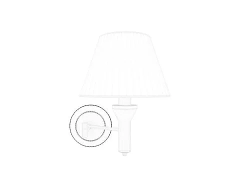 3d rendering of a blueprint lamp light holder isolate on a white background Stock Illustration