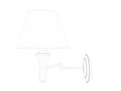3d rendering of a blueprint lamp light holder isolate on a white background Stock Illustration