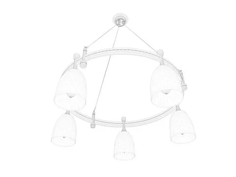 3d rendering of a blueprint lamp light holder isolate on a white background Stock Illustration