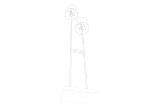 3d rendering of a blueprint lamp light holder isolate on a white background Stock Illustration