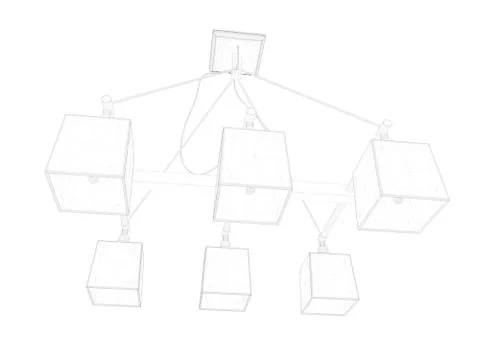 3d rendering of a blueprint lamp light holder isolate on a white background Stock Illustration