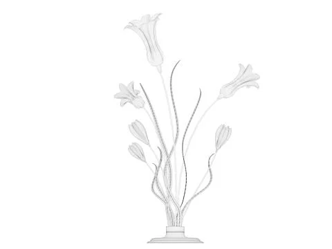 3d rendering of a blueprint lamp light holder isolate on a white background Stock Illustration