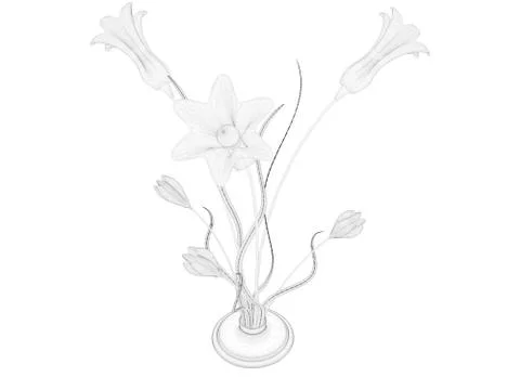 3d rendering of a blueprint lamp light holder isolate on a white background Stock Illustration