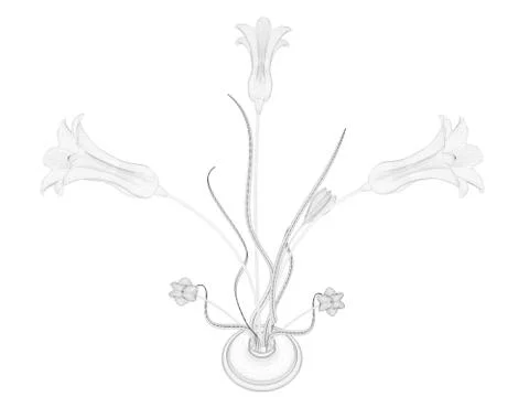 3d rendering of a blueprint lamp light holder isolate on a white background Stock Illustration