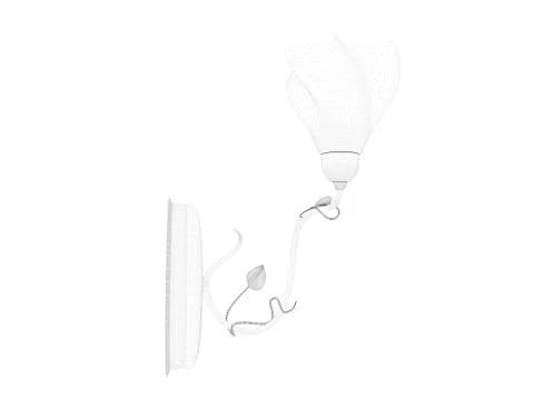 3d rendering of a blueprint lamp light holder isolate on a white background Stock Illustration