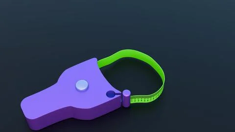 A 3D rendering of a body measuring tape tool with a tape loop Stock Illustration