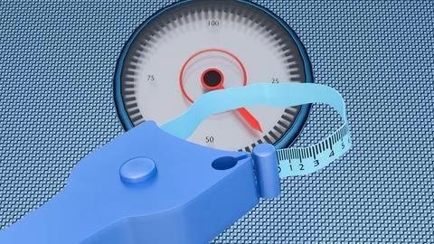 A 3D rendering of body weight with a measuring tape Stock Illustration