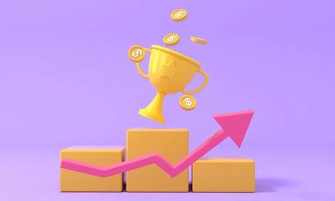 3d rendering bonus trophy concept illustration Stock Illustration