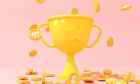 3d rendering bonus trophy concept illustration Stock Illustration