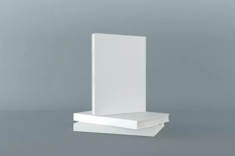 3d rendering of book cover mock-up on a grey background Illustrazione stock