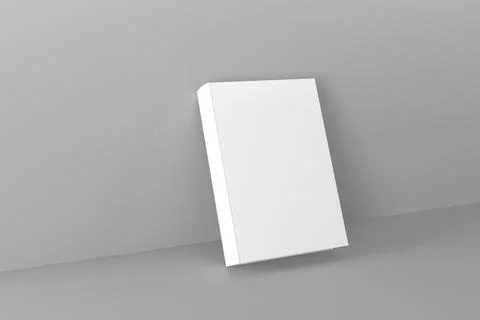 3d rendering of a book with a white cover and copy space over a gray backgrou イラスト素材