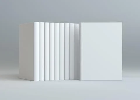 3D rendering books mockup on gray background Stock Illustration