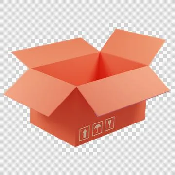 3D Rendering box shipping Stock Illustration