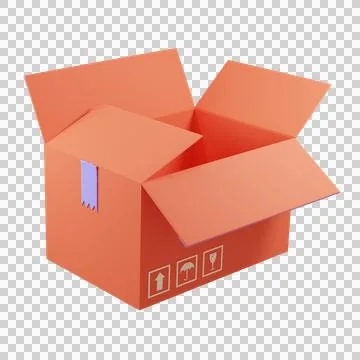 3D Rendering box shipping Stock Illustration