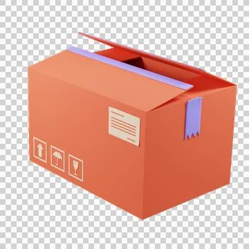3D Rendering box shipping Stock Illustration