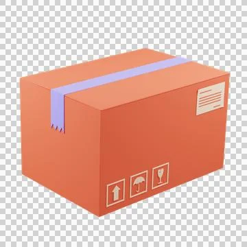 3D Rendering box shipping Stock Illustration