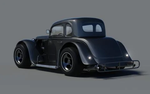 3D rendering of a brand-less generic retro car Stock Illustration