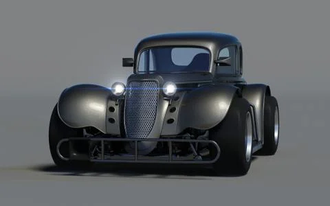 3D rendering of a brand-less generic retro car Stock Illustration