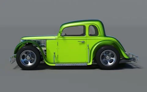 3d rendering of a brand-less generic retro car Stock Illustration