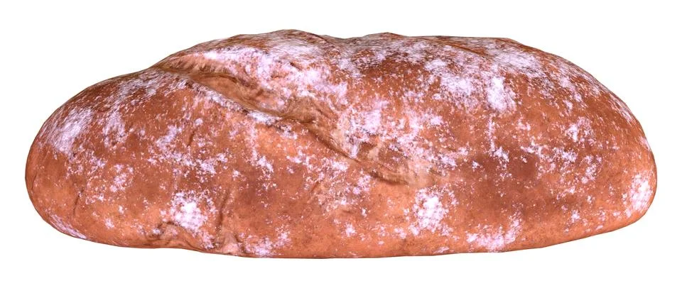 3D Rendering Bread on White Stock Illustration