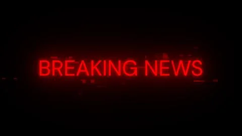 3D rendering breaking news text with screen effects of technological glitches Stock Illustration