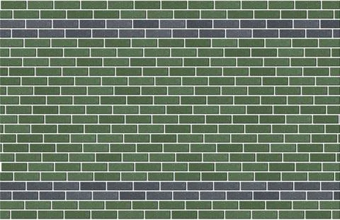 3d rendering of a brick wall with green and gray texture. Background image wi Stock Illustration