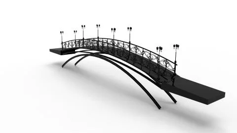 3d rendering of a a bridge isolated in a bright studio background Ilustración de archivo