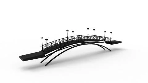 3d rendering of a a bridge isolated in a bright studio background Ilustración de archivo