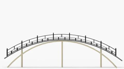 3d rendering of a a bridge isolated in a bright studio background Ilustración de archivo