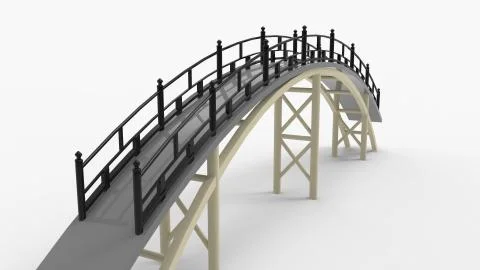 3d rendering of a a bridge isolated in a bright studio background Ilustración de archivo