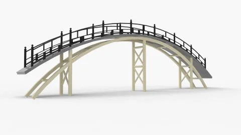 3d rendering of a a bridge isolated in a bright studio background Ilustración de archivo