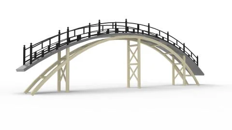 3d rendering of a a bridge isolated in a bright studio background Ilustración de archivo