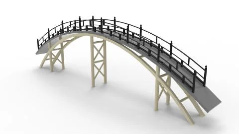3d rendering of a a bridge isolated in a bright studio background Ilustración de archivo