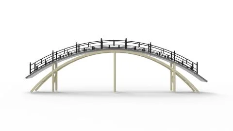 3d rendering of a a bridge isolated in a bright studio background Ilustración de archivo